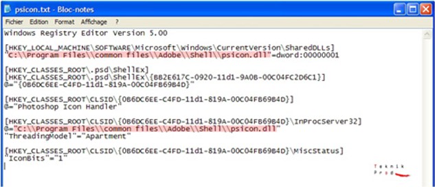 adaptez le contenu du fichier psicon.txt en fonction de votre configuration de Windows.