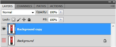 sélectionnez le calque contenant la copie de l’image originale