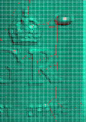 zone imparfaitement remplies avec la couleur de remplacement