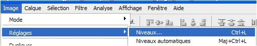 Menu niveaux