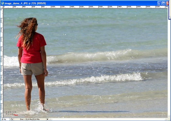 Photo d’une femme vue de dos marchant sur une plage