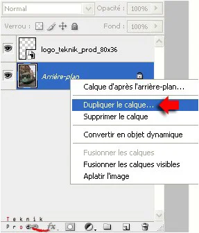 clic droit dans palette des calques, dupliquer le calque... dans menu contextuel