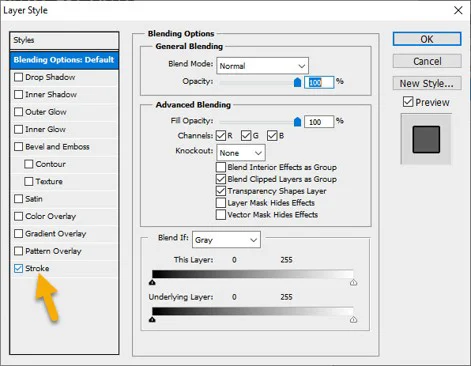 ouverture option contour