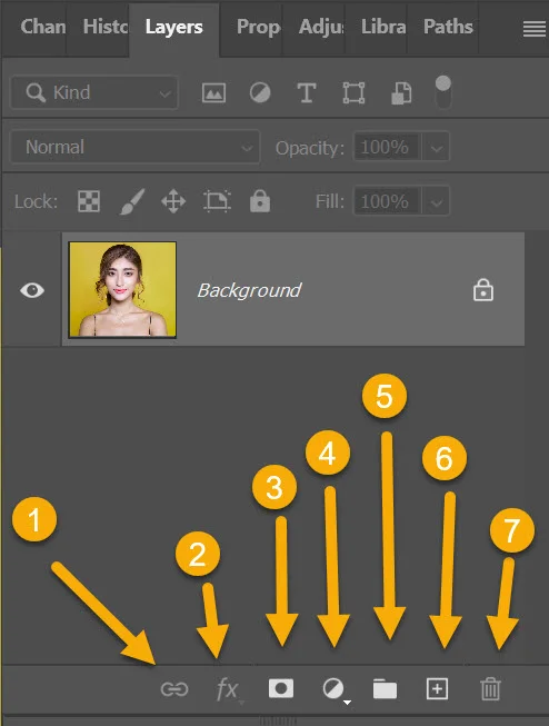 options palette Layers