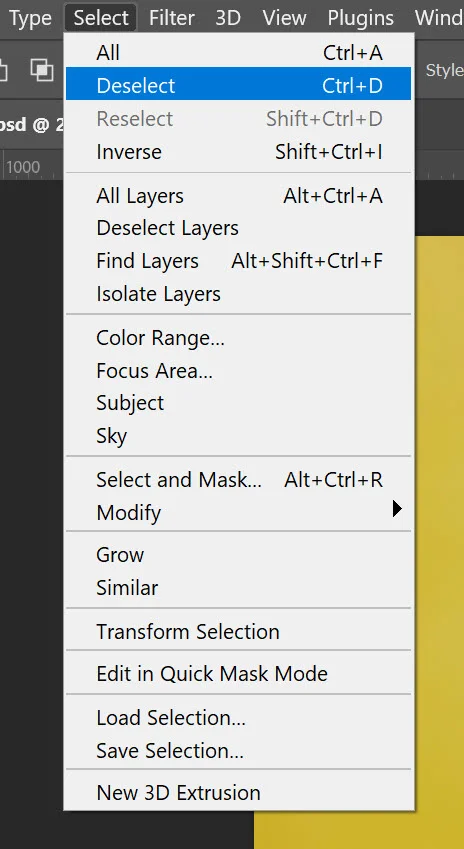 Layer deselect