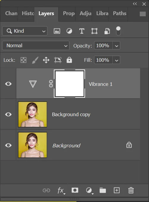 new layer vibrance