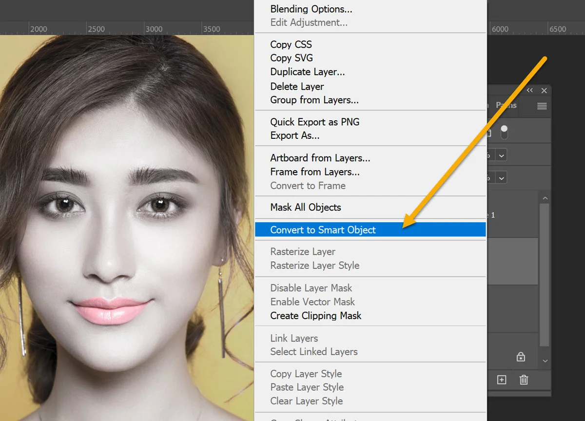 convert to smart object