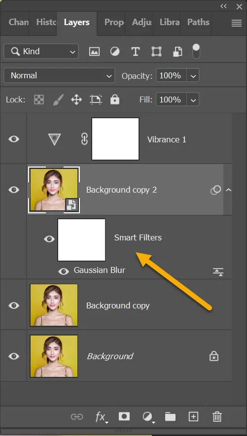 smart filter Gaussian blur